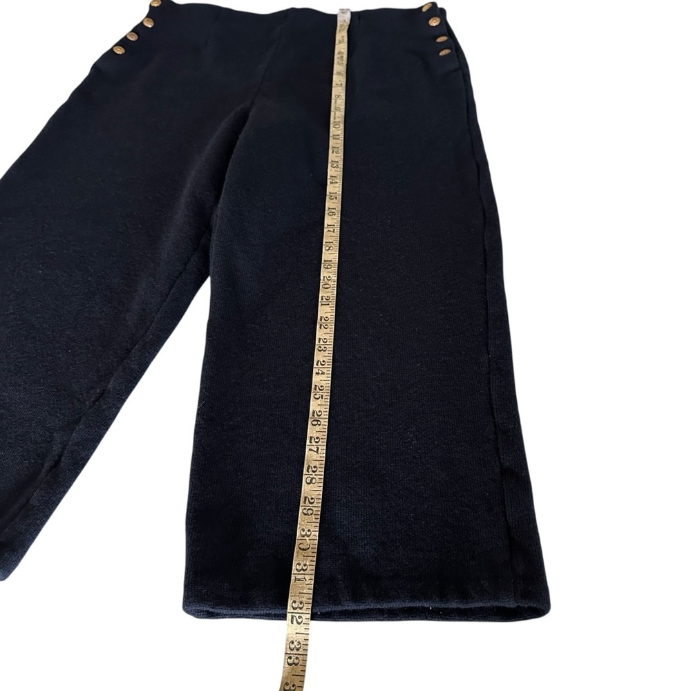Vintage Lauren Ralph Lauren 100% Merino Wool Navy Wide Leg Cropped Pants L - Picture 8 of 10